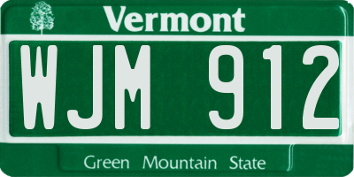 VT license plate WJM912