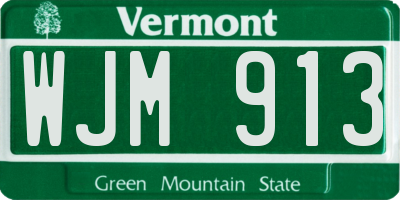VT license plate WJM913