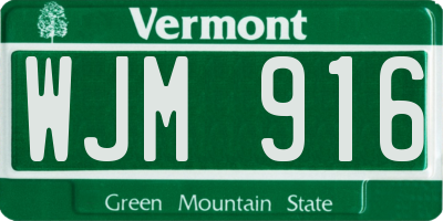 VT license plate WJM916