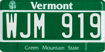 VT license plate WJM919