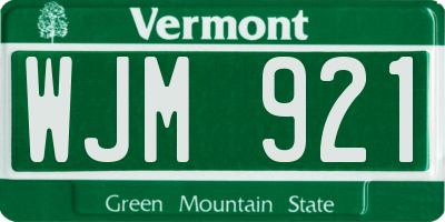 VT license plate WJM921