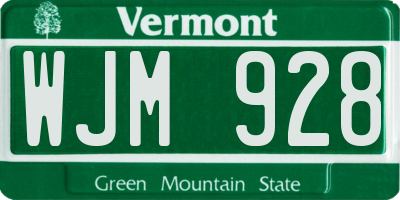 VT license plate WJM928