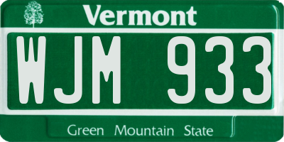 VT license plate WJM933