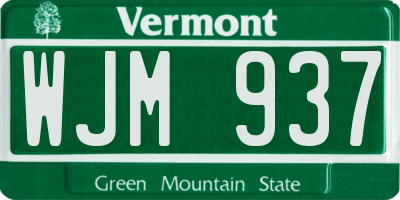 VT license plate WJM937
