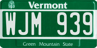 VT license plate WJM939