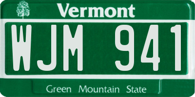 VT license plate WJM941