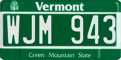 VT license plate WJM943