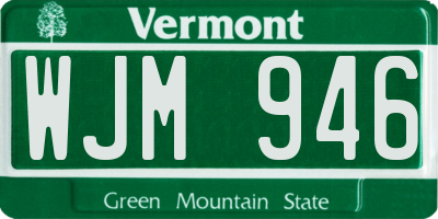 VT license plate WJM946