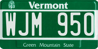 VT license plate WJM950