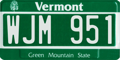 VT license plate WJM951