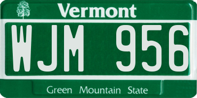 VT license plate WJM956