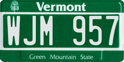 VT license plate WJM957