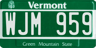 VT license plate WJM959
