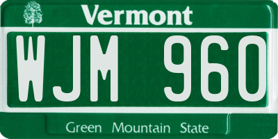 VT license plate WJM960