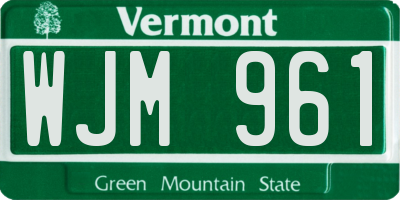 VT license plate WJM961
