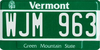 VT license plate WJM963