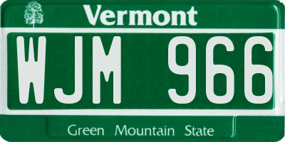 VT license plate WJM966