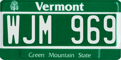VT license plate WJM969