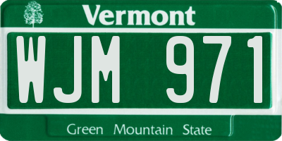VT license plate WJM971