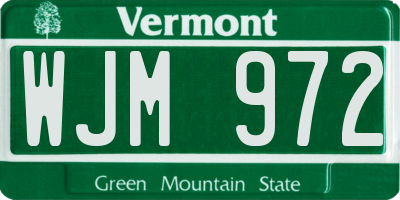 VT license plate WJM972
