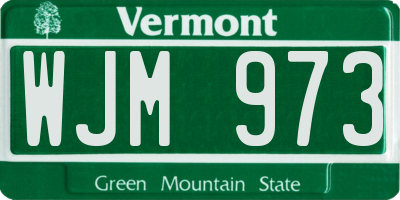 VT license plate WJM973