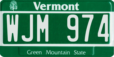 VT license plate WJM974
