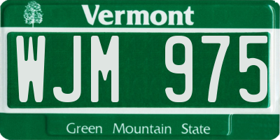 VT license plate WJM975