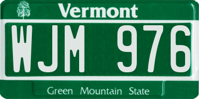VT license plate WJM976