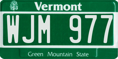 VT license plate WJM977