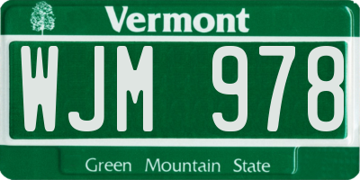 VT license plate WJM978