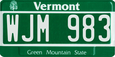 VT license plate WJM983