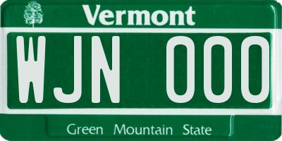 VT license plate WJN000