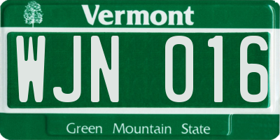 VT license plate WJN016