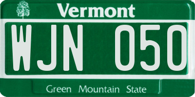 VT license plate WJN050