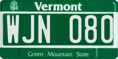 VT license plate WJN080