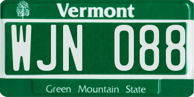 VT license plate WJN088