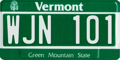 VT license plate WJN101