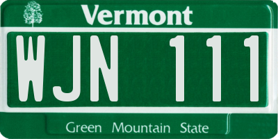 VT license plate WJN111