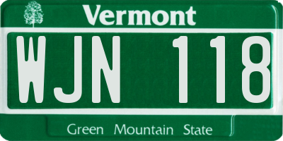 VT license plate WJN118