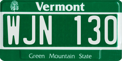 VT license plate WJN130