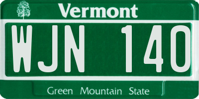 VT license plate WJN140