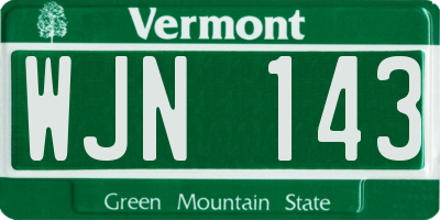 VT license plate WJN143