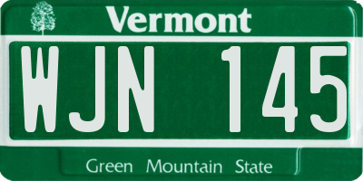 VT license plate WJN145