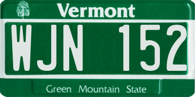 VT license plate WJN152