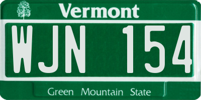 VT license plate WJN154