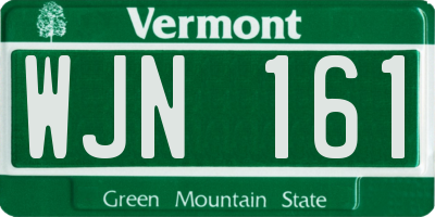 VT license plate WJN161
