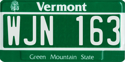 VT license plate WJN163