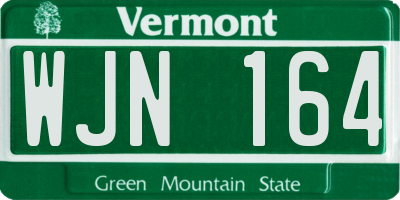 VT license plate WJN164
