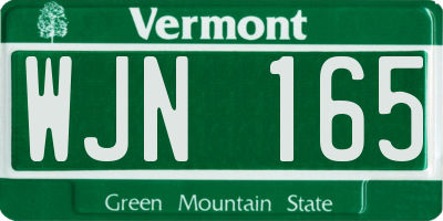 VT license plate WJN165