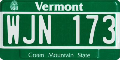 VT license plate WJN173
